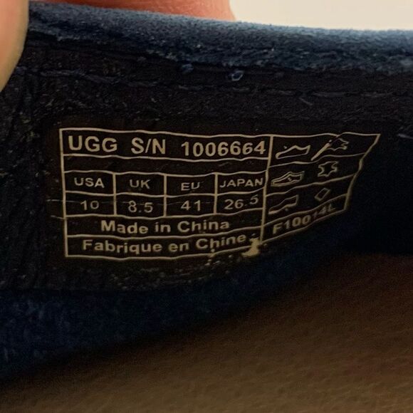 UGG Women’s blue nubuck leather tippie Acapulco flat slip on shoes size 10 - Picture 8 of 8